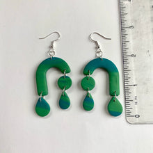 Load image into Gallery viewer, The Mara | Green Arch Teardrop Earrings