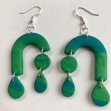 Load image into Gallery viewer, The Mara | Green Arch Teardrop Earrings