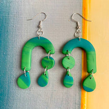 Load image into Gallery viewer, The Mara | Green Arch Teardrop Earrings