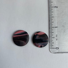 Load image into Gallery viewer, The Anna | Pink and Black Galaxy Polymer Clay Studs
