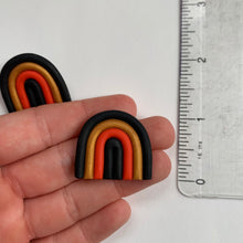 Load image into Gallery viewer, The Layla | Red, Black and Gold Rainbow Polymer Clay Arch Studs
